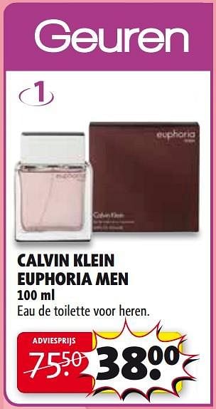 Aanbiedingen Calvin klein euphoria men - Calvin Klein - Geldig van 27/01/2015 tot 08/02/2015 bij Kruidvat