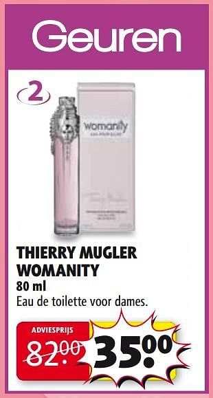 Aanbiedingen Thierry mugler womanity - Thierry Mugler - Geldig van 27/01/2015 tot 08/02/2015 bij Kruidvat