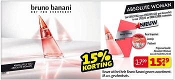 Aanbiedingen Keuze uit het hele bruno banani geuren assortiment - Bruno Banani - Geldig van 27/01/2015 tot 08/02/2015 bij Kruidvat