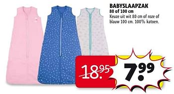 Aanbiedingen Babyslaapzak keuze uit wit of roze of blauw - Bambino - Geldig van 27/01/2015 tot 08/02/2015 bij Kruidvat