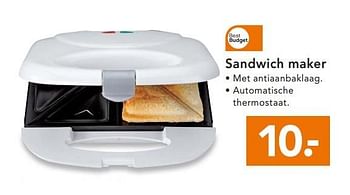 Aanbiedingen Sandwich maker met antiaanbaklaag - Best budget - Geldig van 02/02/2015 tot 14/02/2015 bij Blokker