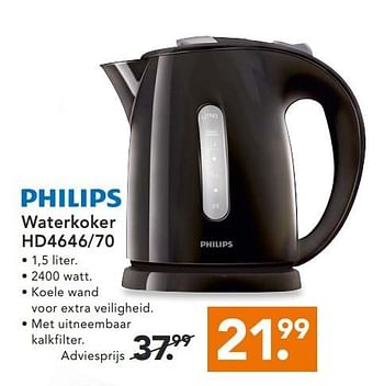 Aanbiedingen Philips waterkoker koele wand voor extra veiligheid - Philips - Geldig van 02/02/2015 tot 14/02/2015 bij Blokker