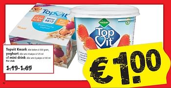 Aanbiedingen Topvit kwark yoghurt of mini drink - Topvit - Geldig van 01/02/2015 tot 07/02/2015 bij Plus