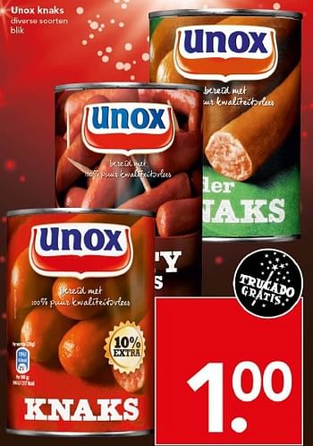 Aanbiedingen Unox knaks - Unox - Geldig van 01/02/2015 tot 07/02/2015 bij Deen Supermarkten