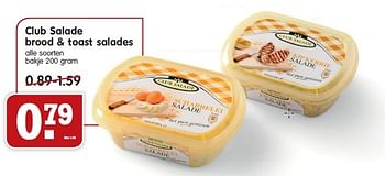 Aanbiedingen Club salade brood + toast salades - Club Salade - Geldig van 01/02/2015 tot 07/02/2015 bij Em-té