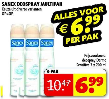 Aanbiedingen Sanex deospray multipak - Sanex - Geldig van 03/02/2015 tot 08/02/2015 bij Kruidvat