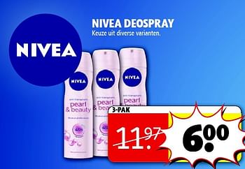 Aanbiedingen Nivea deospray keuze uit diverse varianten - Nivea - Geldig van 03/02/2015 tot 08/02/2015 bij Kruidvat