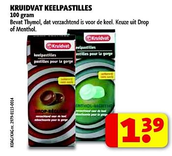 Aanbiedingen Kruidvat keelpastilles - Huismerk - Kruidvat - Geldig van 03/02/2015 tot 08/02/2015 bij Kruidvat