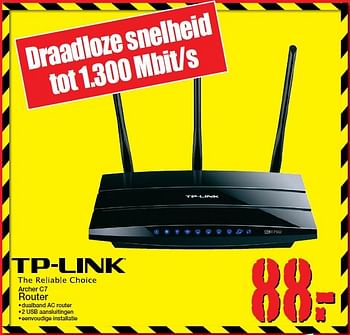 Aanbiedingen Tp-link router dualband ac router - TP-LINK - Geldig van 01/02/2015 tot 08/02/2015 bij Scheer & Foppen