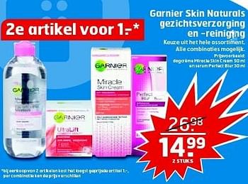 Aanbiedingen Garnier skin naturals gezichtsverzorging en -reiniging - Garnier - Geldig van 03/02/2015 tot 08/02/2015 bij Trekpleister