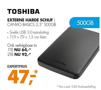 Aanbiedingen Toshiba externe harde schijf - Toshiba - Geldig van 02/02/2015 tot 08/02/2015 bij Expert