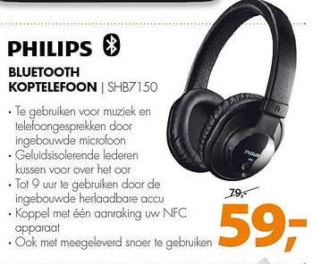 Aanbiedingen Philips bluetooth koptelefoon - Philips - Geldig van 02/02/2015 tot 08/02/2015 bij Expert