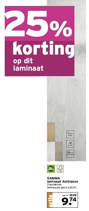 Aanbiedingen Gamma laminaat ambiance 3 houtdecors - Huismerk - Gamma - Geldig van 02/02/2015 tot 08/02/2015 bij Gamma