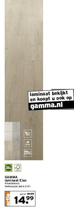 Aanbiedingen Gamma laminaat elan 4 houtdecors - Huismerk - Gamma - Geldig van 02/02/2015 tot 08/02/2015 bij Gamma