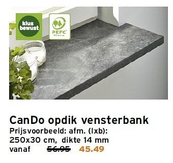Aanbiedingen Cando opdik vensterbank - CanDo - Geldig van 02/02/2015 tot 08/02/2015 bij Gamma
