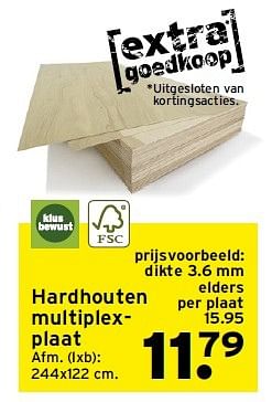 Aanbiedingen Hardhouten multiplexplaat - Huismerk - Gamma - Geldig van 02/02/2015 tot 08/02/2015 bij Gamma