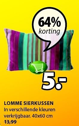 Aanbiedingen Lomme sierkussen in verschillende kleuren - Huismerk - Jysk - Geldig van 02/02/2015 tot 08/02/2015 bij Jysk