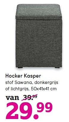 Aanbiedingen Hocker kasper stof sawana, donkergrijs of lichtgrijs - Huismerk - Leen Bakker - Geldig van 01/02/2015 tot 14/02/2015 bij Leen Bakker