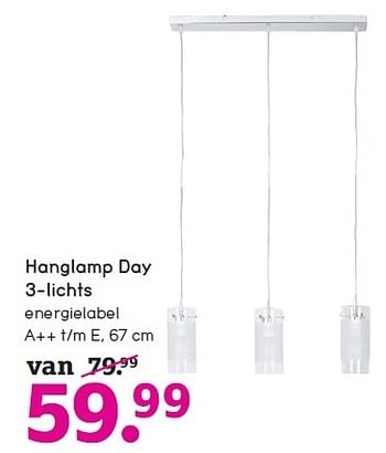 Aanbiedingen Hanglamp day 3-lichts energielabel - Huismerk - Leen Bakker - Geldig van 01/02/2015 tot 14/02/2015 bij Leen Bakker
