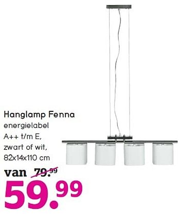 Aanbiedingen Hanglamp fenna energielabel a++ t-m e - Huismerk - Leen Bakker - Geldig van 01/02/2015 tot 14/02/2015 bij Leen Bakker