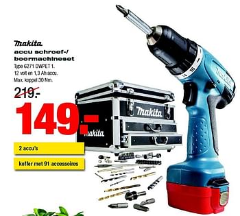 Aanbiedingen Makita accu schroef-- boormachineset - Makita - Geldig van 02/02/2015 tot 08/02/2015 bij Praxis