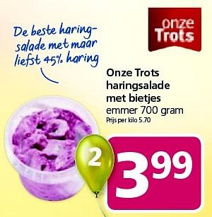 Aanbiedingen Onze trots haringsalade met bietjes - Huismerk - Jan Linders - Geldig van 02/02/2015 tot 08/02/2015 bij Jan Linders