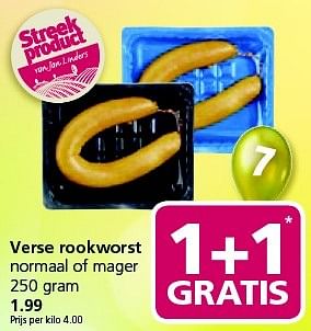 Aanbiedingen Verse rookworst normaal of mager - Huismerk - Jan Linders - Geldig van 02/02/2015 tot 08/02/2015 bij Jan Linders