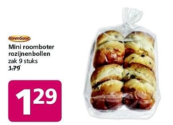 Aanbiedingen Mini roomboter rozijnenbollen - Korengoud - Geldig van 02/02/2015 tot 08/02/2015 bij Jan Linders