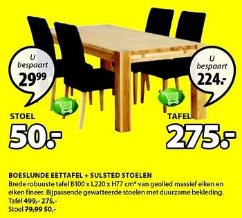 Aanbiedingen Boeslunde eettafel + sulsted stoelen - Huismerk - Jysk - Geldig van 02/02/2015 tot 08/02/2015 bij Jysk