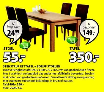 Aanbiedingen Stenstrup eettafel + borup stoelen - Huismerk - Jysk - Geldig van 02/02/2015 tot 08/02/2015 bij Jysk
