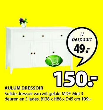 Aanbiedingen Aulum dressoir solide dressoir van wit gelakt mdf - Huismerk - Jysk - Geldig van 02/02/2015 tot 08/02/2015 bij Jysk
