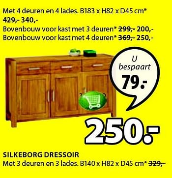 Aanbiedingen Silkeborg dressoir met 3 deuren en 3 lades - Huismerk - Jysk - Geldig van 02/02/2015 tot 08/02/2015 bij Jysk