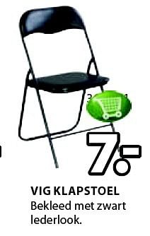 Aanbiedingen Vig klapstoel bekleed met zwart lederlook - Huismerk - Jysk - Geldig van 02/02/2015 tot 08/02/2015 bij Jysk
