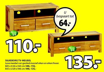 Aanbiedingen Silkeborg tv-meubel luxe meubel van geolied massief eiken en eiken fineer - Huismerk - Jysk - Geldig van 02/02/2015 tot 08/02/2015 bij Jysk