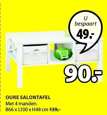 Aanbiedingen Oure salontafel met 4 manden - Huismerk - Jysk - Geldig van 02/02/2015 tot 08/02/2015 bij Jysk