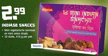 Aanbiedingen Indiase snacks mini vegetarische samosas en mini onion bhajis - Vitasia - Geldig van 02/02/2015 tot 08/02/2015 bij Lidl