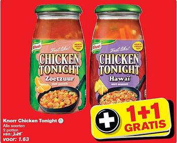 Aanbiedingen Knorr chicken tonight  - Knorr - Geldig van 04/02/2015 tot 10/02/2015 bij Hoogvliet