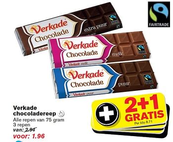 Aanbiedingen Verkade chocoladereep - Verkade - Geldig van 04/02/2015 tot 10/02/2015 bij Hoogvliet