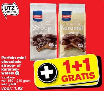 Aanbiedingen Perfekt mini chocolade stroop- of karamelwafels - Perfekt - Geldig van 04/02/2015 tot 10/02/2015 bij Hoogvliet