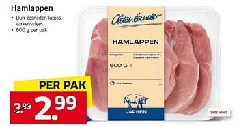 Aanbiedingen Hamlappen dun gesneden lapjes varkensvlees - Oldenlander - Geldig van 02/02/2015 tot 08/02/2015 bij Lidl
