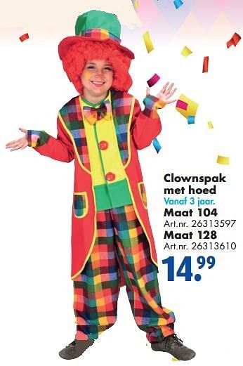 Aanbiedingen Clownspak met hoed - Huismerk - Bart Smit - Geldig van 31/01/2015 tot 15/02/2015 bij Bart Smit