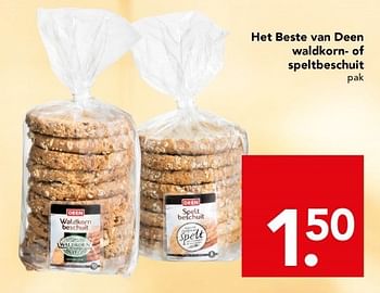 Aanbiedingen Het beste van deen waldkorn of speltbeschuit - Huismerk deen supermarkt - Geldig van 08/02/2015 tot 14/02/2015 bij Deen Supermarkten