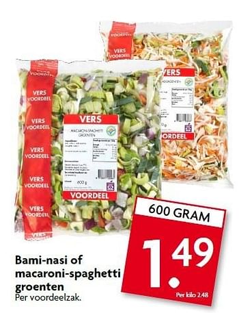 Aanbiedingen Bami-nasi of macaroni-spaghetti groenten - Huismerk - Deka Markt - Geldig van 08/02/2015 tot 14/02/2015 bij Deka Markt