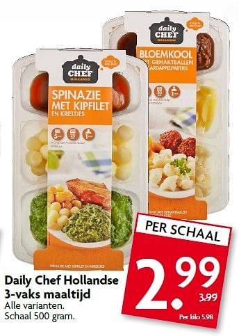 Aanbiedingen Daily chef hollandse 3-vaks maaltijd - Daily chef - Geldig van 08/02/2015 tot 14/02/2015 bij Deka Markt