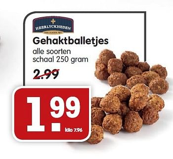 Aanbiedingen Gehaktballetjes - Heerlyckheeden - Geldig van 08/02/2015 tot 14/02/2015 bij Em-té