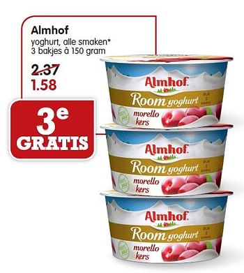 Aanbiedingen Almhof yoghurt, alle smaken - Almhof - Geldig van 08/02/2015 tot 14/02/2015 bij Em-té