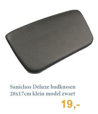 Aanbiedingen Saniclass deluxe badkussen klein model zwart - Saniclass - Geldig van 04/02/2015 tot 28/02/2015 bij Sanitairwinkel