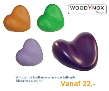 Aanbiedingen Woodynox badkussen in verschillende kleuren en maten - Woodynox - Geldig van 04/02/2015 tot 28/02/2015 bij Sanitairwinkel