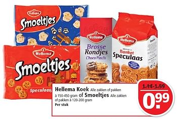 Aanbiedingen Hellema koek of smoeltjes - Hellema - Geldig van 08/02/2015 tot 14/02/2015 bij Plus