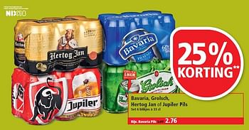 Aanbiedingen Bavaria, grolsch, hertog jan of jupiler pils - Bavaria - Geldig van 08/02/2015 tot 14/02/2015 bij Plus